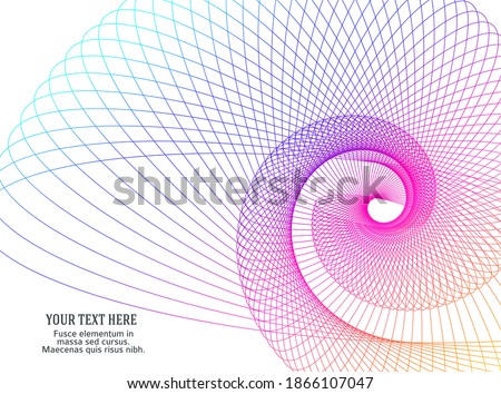 Abstract spiral rainbow design element on white background of twist lines. Vector Illustration eps 10 Golden ratio traditional proportions vector icon Fibonacci spiral. for elegant business card