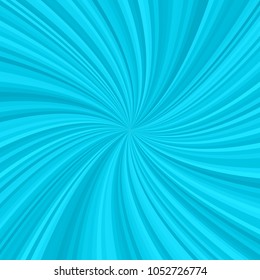 Abstract spiral rays background from radial swirling stripes in light blue tones - vector illustration