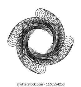 abstract spiral, rotating figures. flat geometric shapes, element templates. vector illustration. flat vector illustration