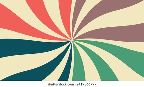 Abstract spiral round dotted vortex minimalist retro color creative background.