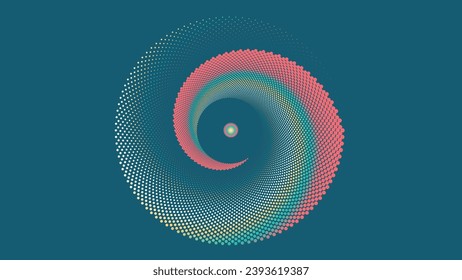 Abstract spiral round line vortex background in dark blue color. This simple minimalist  background can be used as a banner or logo.