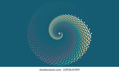 Abstract spiral round line vortex background in dark blue color. This simple minimalist  background can be used as a banner or logo.