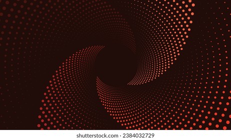 Abstract spiral round logotype flower background in dark color. This minimalist style dotted spiral Mandala will make your project more meaningful.