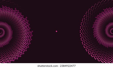 Resumen de fondo de vorágine de mandala redonda en espiral en color púrpura
