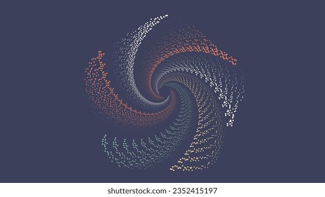 Abstract spiral round vortex background for data cycle and cyclone of data presentation. This creative dotted splash background can be used as banner or Christmas background for flyer.