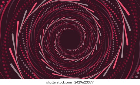 Abstract spiral round vortex data cycle background in pink shade.