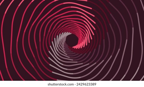 Abstract spiral round vortex data cycle background in pink shade.