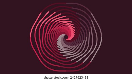 Abstract spiral round vortex data cycle background in pink shade.