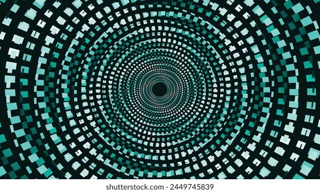 Abstract spiral round vortex style dotted creative wavy background.
