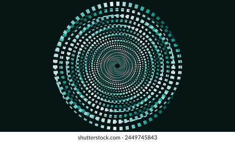 Abstract spiral round vortex style dotted creative wavy background.