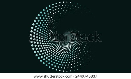 Abstract spiral round vortex style dotted creative wavy background.