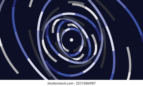 Abstrato espiral redonda vórtice ondulado estilo criativo fundo em azul escuro combinação de cor.