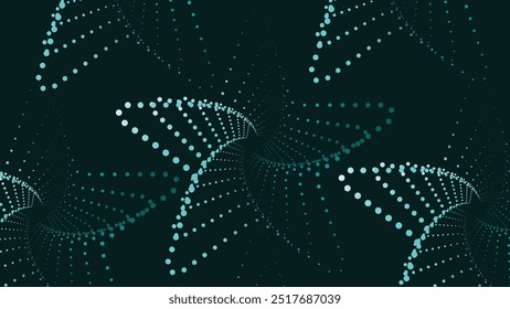 Abstract spiral round wavy vortex style creative background in dark blue color combination.
