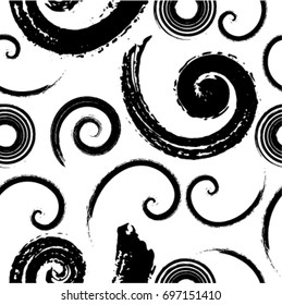 Abstract Spiral Seamless Pattern. Swirl repeating wallpaper. Poster with snail Elements.