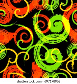 Abstract Spiral Seamless Pattern. Swirl repeating wallpaper. Poster with snail Elements.