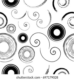 Abstract Spiral Seamless Pattern. Swirl repeating wallpaper. Poster with snail Elements.