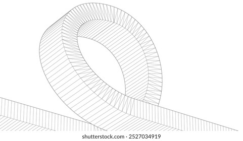 ilustração 3d de forma espiral abstrata