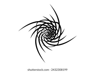 Abstrakte Spiralform von schwarzen Linien.