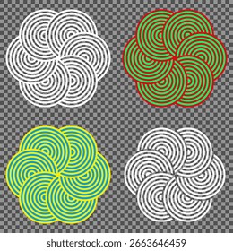 Abstract spiral shape. Color line vector. Pattern swirl emblem. Decorative curve design. EPS 10.
