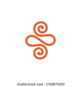 abstract spiral shape geometric lines art symbol logo vector