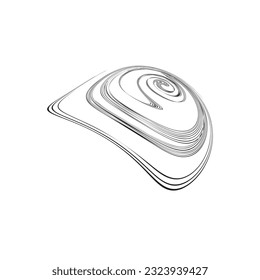 forma espiral abstracta aislada en blanco