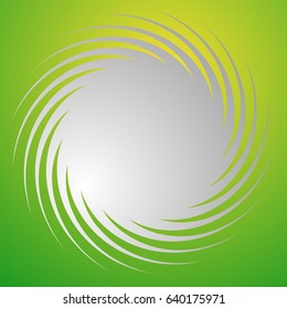 Abstract spiral shape over vivid green backdrop