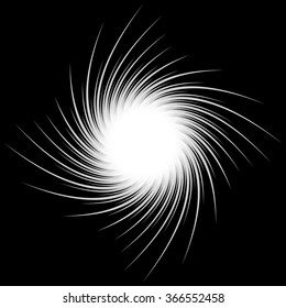 Abstract spiral shape with pointed spokes. Editable vector graphic.