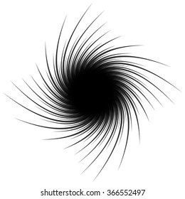 Abstract spiral shape with pointed spokes. Editable vector graphic.