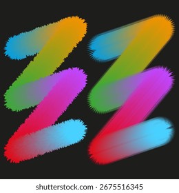 Abstract spiral shape. Rainbow gradient cylinder. Bold black background. Vibrant Vector design. EPS 10.