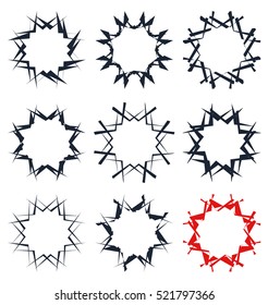 Abstract spiral shape. Swirl element with radial lines. Abstract art illustration