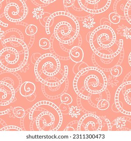 Abstract Spiral Shapes Vector Seamless Pattern