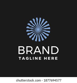 Abstract spiral shell shape with high technology vibe logo template