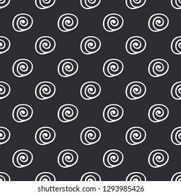 Abstract spiral shells fashion flat seamless vector pattern. Wrapping paper. Funky minimal retro style background. Hipsters trendy art fabric textile. Illustration element for design and wallpaper.