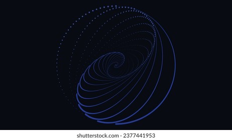 Abstrakte Spirale einfache mandalanische Hintergrund. Dieser minimalistische Spiralhintergrund kann als Banner oder Website-Hintergrund verwendet werden. Diese dunkelblaue Spinnerblume ist perfekt für die Erstellung von Festivalinhalten.