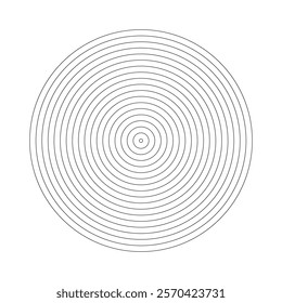 Abstract Spiral. sound wave, Monochrome graphic. Target. Circle in a circle. Concentric circle element Template. vector illustration