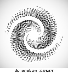 Abstract Spiral Spin Line Halftone Background.