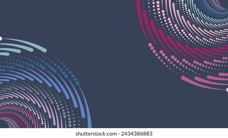 Abstrakte Spirale Spinning punktiert Wirbel Stil Datenzyklus Hellblau Cool Farbe Hintergrund.