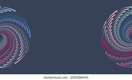 Abstrakte Spirale Spinning punktiert Wirbel Stil Datenzyklus Hellblau Cool Farbe Hintergrund.