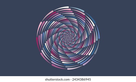 Ciclo de datos de estilo de vórtice punteado giratorio espiral abstracto azul claro fondo de color fresco.