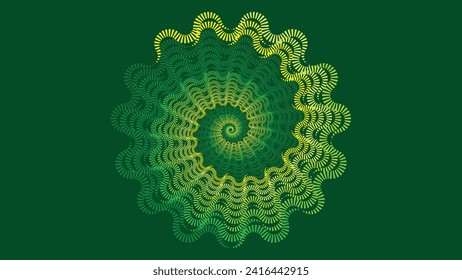 Abstract spiral spinning simple line wavy style dark green vortex big data background for your creative project.