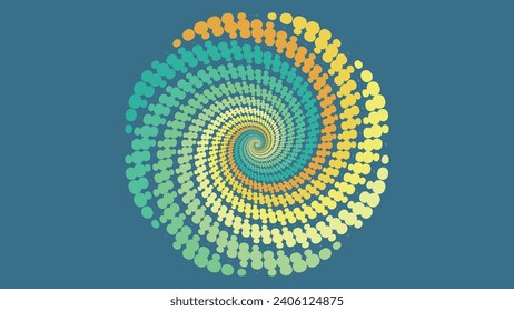 Abstract spiral spinning vortex round warm color background in space theme.
