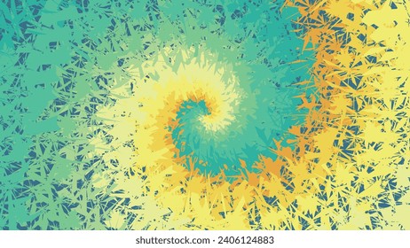 Abstract spiral spinning vortex round warm color background in space theme.