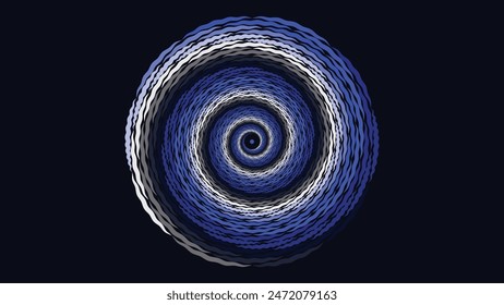 Abstract spiral spinning vortex style dotted big data background.