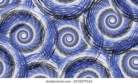 Abstract spiral spinning vortex style dotted big data background.