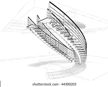 Abstract Spiral Staircases Constructions Of Line Vector 103