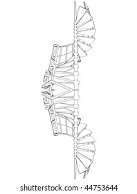 Abstract Spiral Staircases Constructions Of Line Vector 106