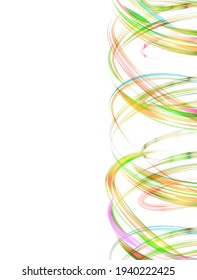 Abstract spiral stripes in form of loops and arcs. Lines and ribbons in form of vertical springs for abstract background