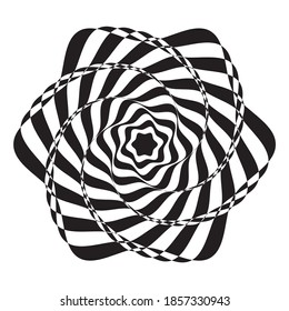 Abstrakte Spirale Strippter Farbhintergrund. Vektorgrafik