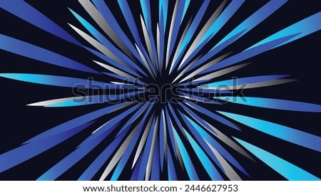 Abstract spiral sun beam vortex style dark blue background.