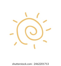 Abstract spiral Sun icon. Vector Sun sign or symbol isolated on white background.
